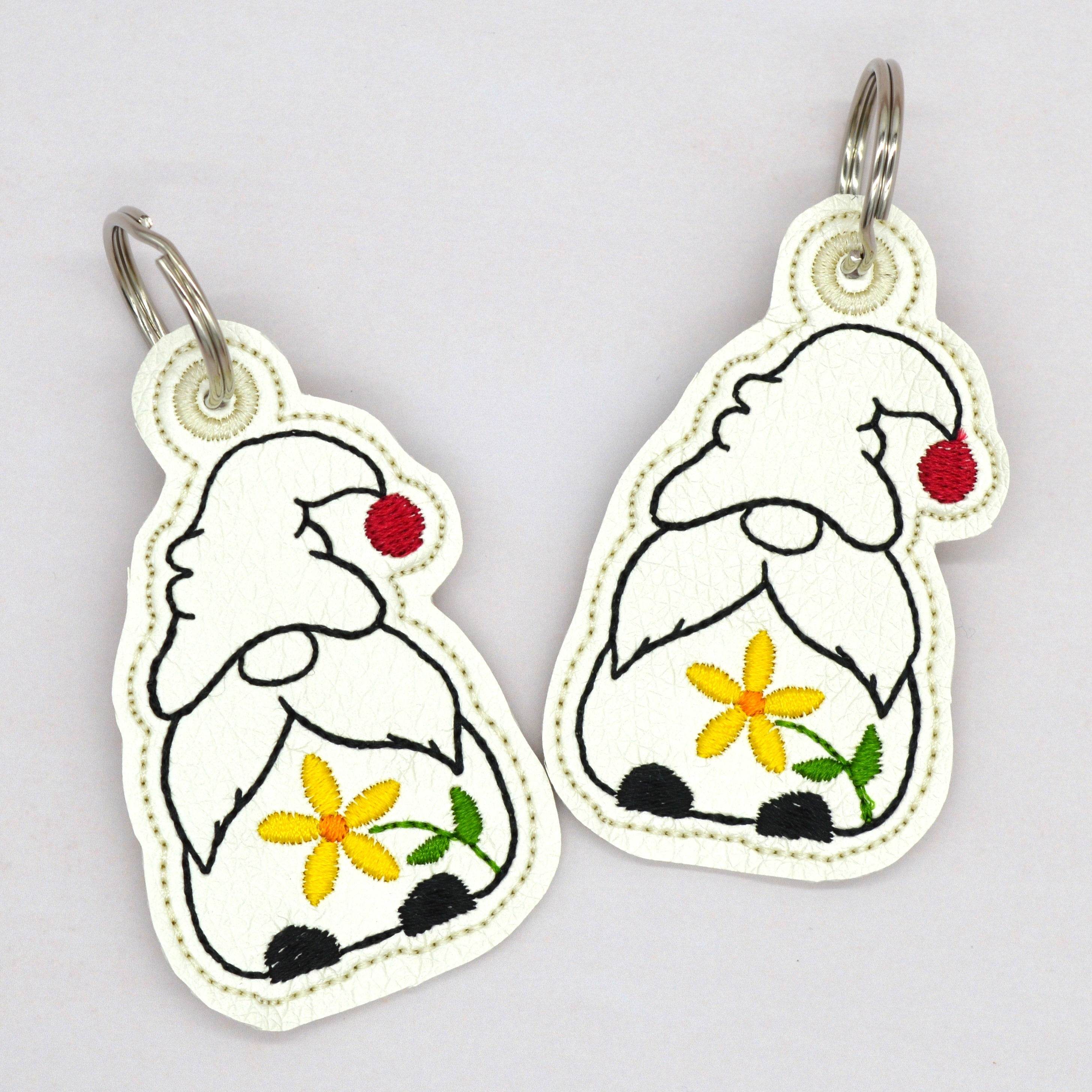 Stickdatei ITH Wichtel Anhänger Frühling Blumen - Sewando