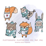 Plotterdatei Winterfreunde 5 Designs