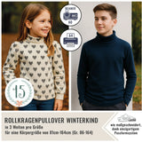 Schnittmuster Rollkragenpullover Winterkind Gr. 86-164 3 Weiten je Größe