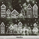 Plotterdatei SVG - Winterlandschaft | Weihnachten Häuserreihe – Christmas Village - Sewando