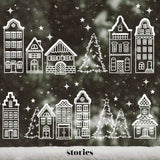 Plotterdatei SVG - Winterlandschaft | Weihnachten Häuserreihe – Christmas Village - Sewando