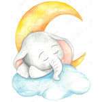 Bügelbild Elefant auf Wolke mit Mond - Sewando