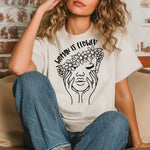 Plotterdatei „Woman is Flower“ – Feminine Line Art Motiv mit Blumen - Sewando