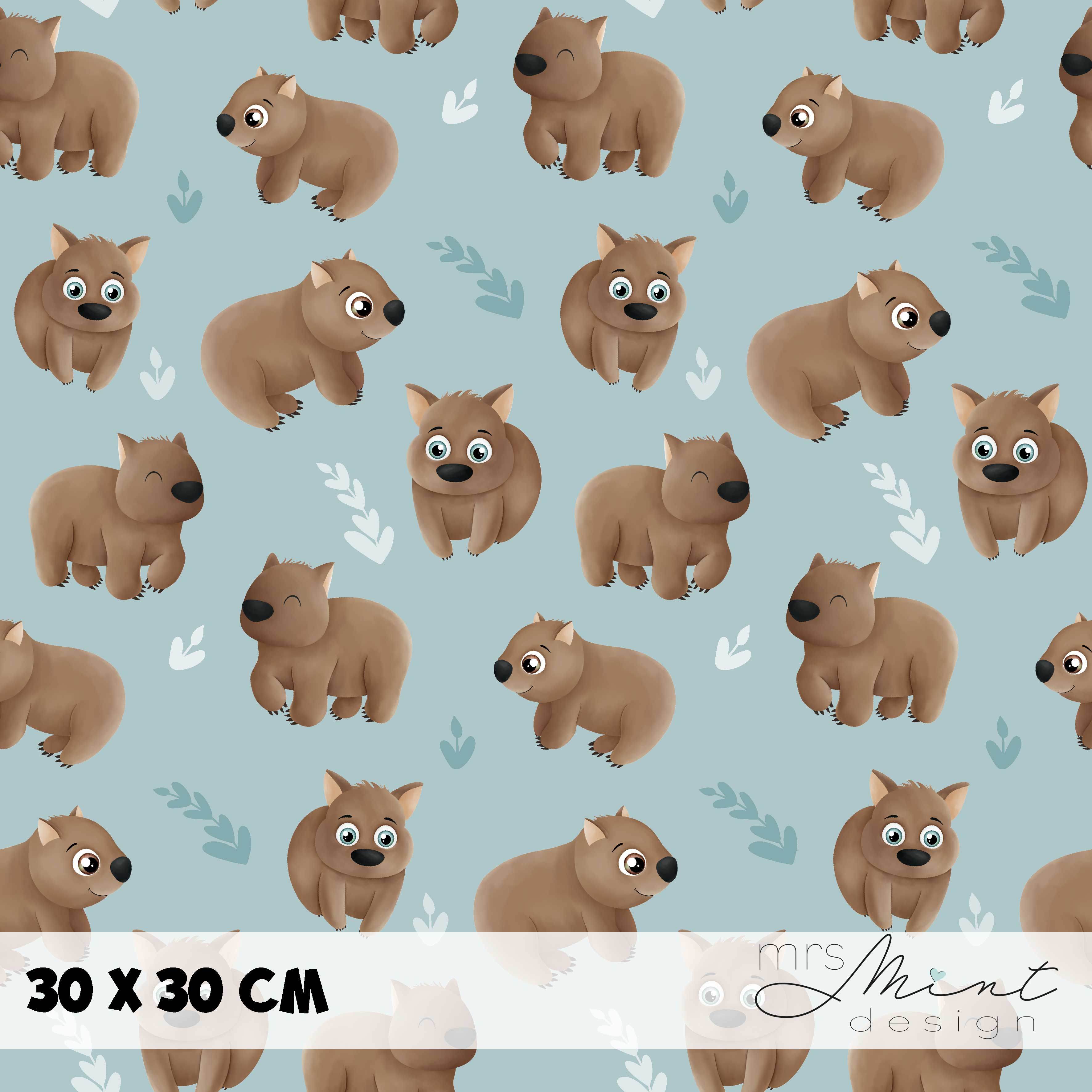 Stoffdesign - G'Day Mate Australien - Wombat rauchmint - nicht exkusiv - Sewando