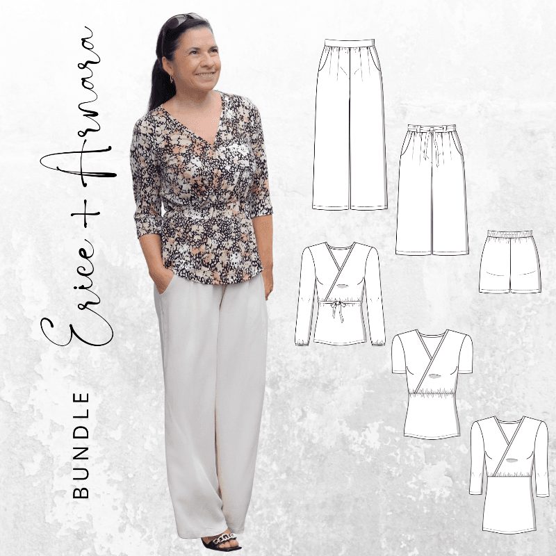 BUNDLE Schnittmuster PDF Ebook Shirt ARNARA Gr. 34-54 + Hose ERICE Gr. 32-56 - Sewando