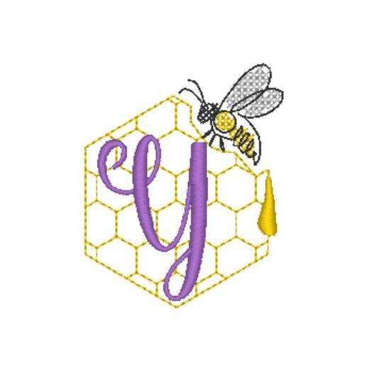 Stickdatei - Bienen-Monogramme A-Z - Sewando