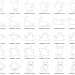 Stickdatei - Yoga Katze Linie - Sewando
