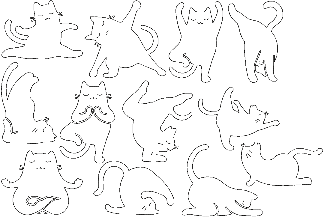 Stickdatei - Yoga Katze Linie - Sewando