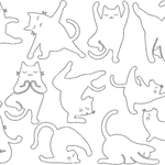 Stickdatei - Yoga Katze Linie - Sewando