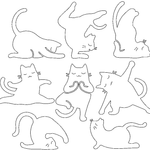 Stickdatei - Yoga Katze Linie - Sewando