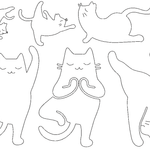 Stickdatei - Yoga Katze Linie - Sewando