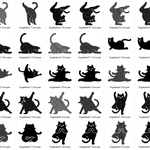Stickdatei - Yoga Katze gefüllt Silhouette - Sewando