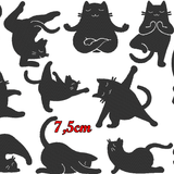 Stickdatei - Yoga Katze gefüllt Silhouette - Sewando