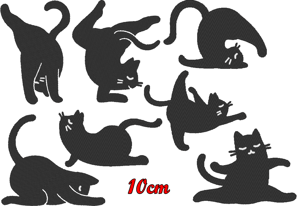 Stickdatei - Yoga Katze gefüllt Silhouette - Sewando
