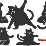 Stickdatei - Yoga Katze gefüllt Silhouette - Sewando