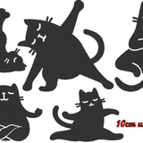 Stickdatei - Yoga Katze gefüllt Silhouette - Sewando