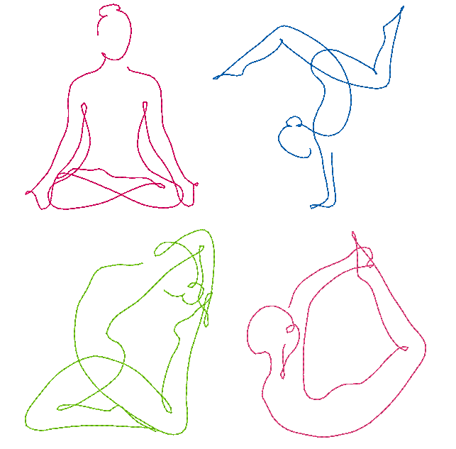 Stickdatei - Yoga Linie - Sport Frau schlicht ♥ einfach ♥ schnell - Sewando