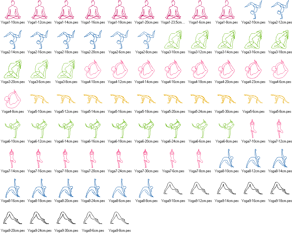 Stickdatei - Yoga Linie - Sport Frau schlicht ♥ einfach ♥ schnell - Sewando