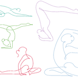 Stickdatei - Yoga Linie 2 - Sport Frau schlicht / einfach / schnell - Sewando