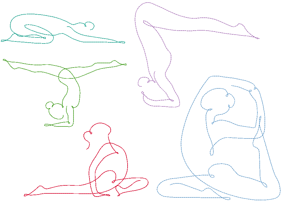 Stickdatei - Yoga Linie 2 - Sport Frau schlicht / einfach / schnell - Sewando