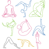 Stickdatei - Yoga Linie - Sport Frau schlicht ♥ einfach ♥ schnell - Sewando