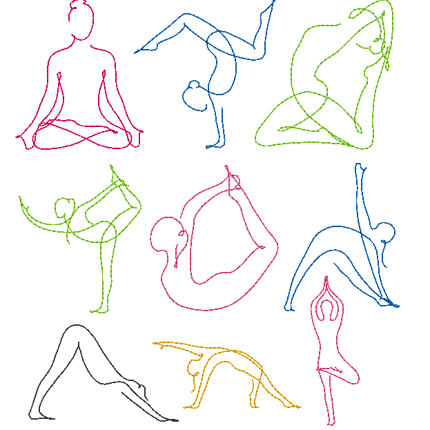 Stickdatei - Yoga Linie - Sport Frau schlicht ♥ einfach ♥ schnell - Sewando