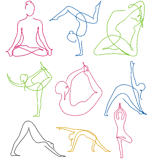 Stickdatei - Yoga Linie - Sport Frau schlicht ♥ einfach ♥ schnell - Sewando