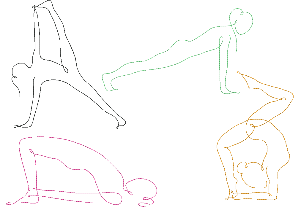 Stickdatei - Yoga Linie 2 - Sport Frau schlicht / einfach / schnell - Sewando