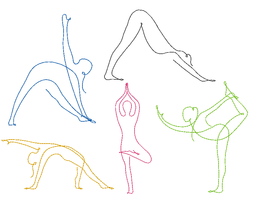 Stickdatei - Yoga Linie - Sport Frau schlicht ♥ einfach ♥ schnell - Sewando