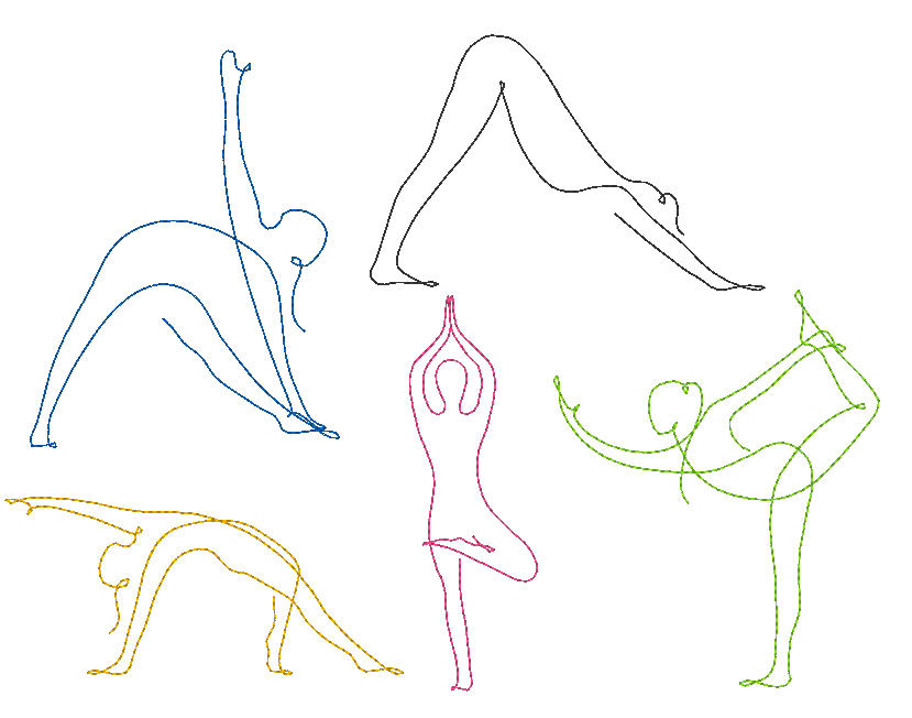 Stickdatei - Yoga Linie - Sport Frau schlicht ♥ einfach ♥ schnell - Sewando