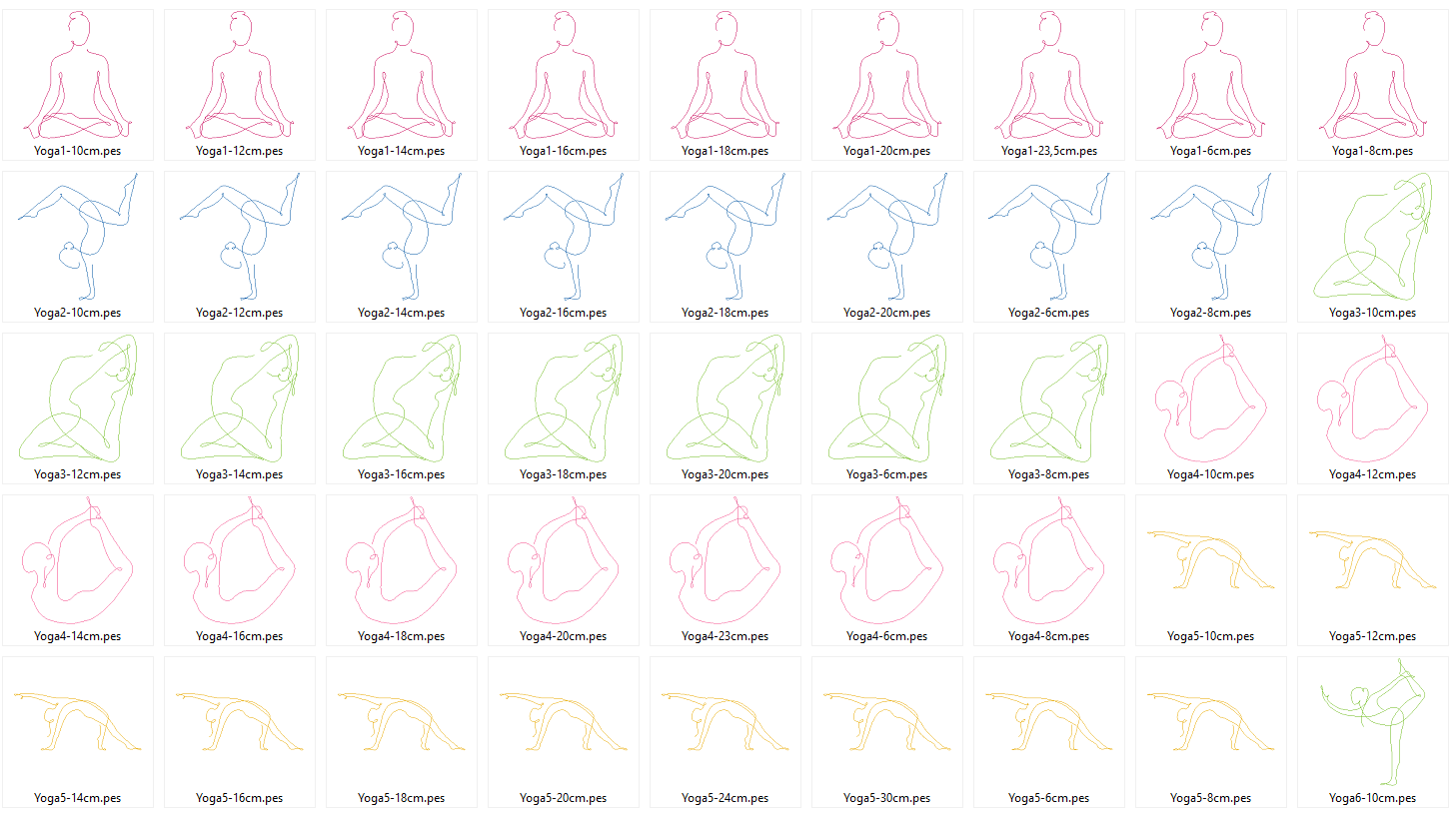 Stickdatei - Yoga Linie - Sport Frau schlicht ♥ einfach ♥ schnell - Sewando
