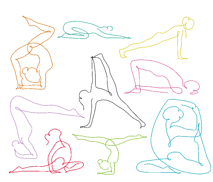Stickdatei - Yoga Linie 2 - Sport Frau schlicht / einfach / schnell - Sewando