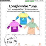 Yuna – Sweatkleid oder Longhoodie mit Teilungsnähten Gr. 86-158 - Sewando