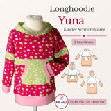 Schnittmuster Yuna – Sweatkleid oder Longhoodie mit Teilungsnähten Gr. 86-158