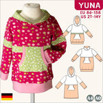 Yuna – Sweatkleid oder Longhoodie mit Teilungsnähten Gr. 86-158 - Sewando