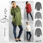 Schnittmuster Hoodie/ Pullover GINOSA Gr. 32-56 : - Sewando