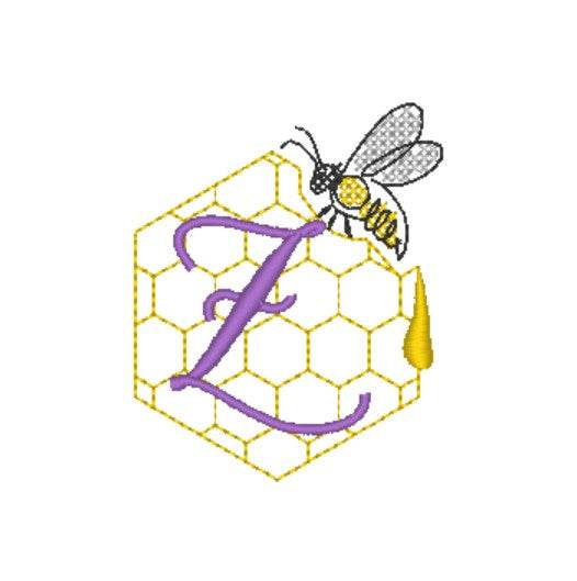 Stickdatei - Bienen-Monogramme A-Z - Sewando