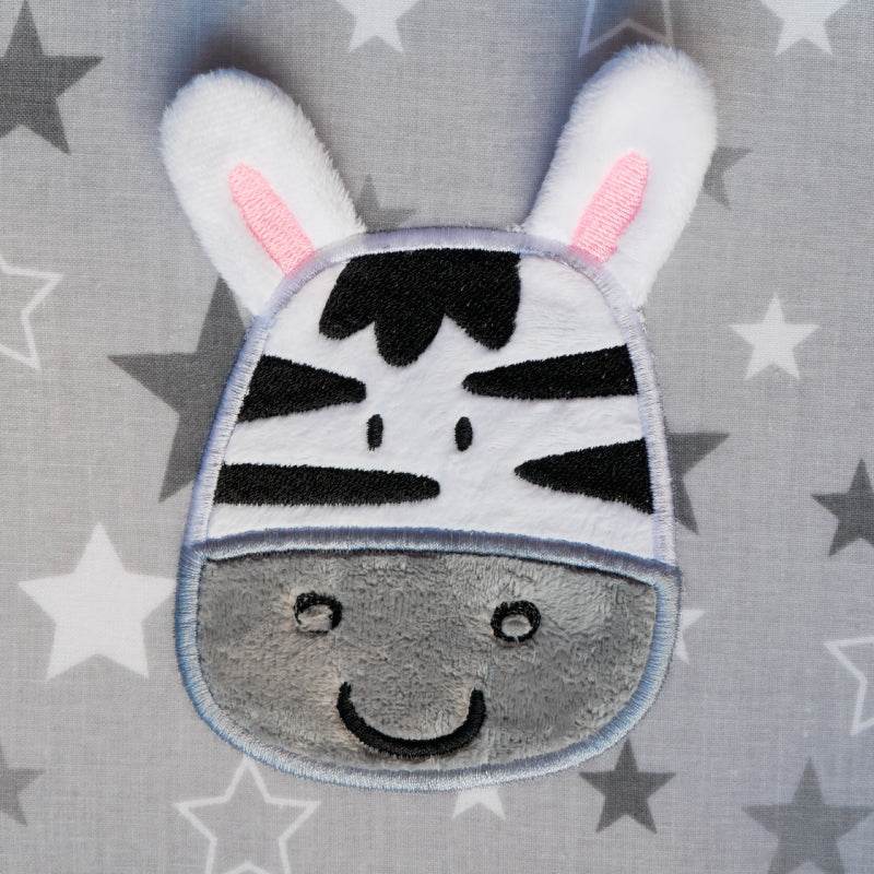 Stickdatei Applikation 3D Zebra mit abstehenden Ohren - Sewando