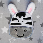 Stickdatei Applikation 3D Zebra mit abstehenden Ohren - Sewando