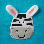 Stickdatei Applikation 3D Zebra mit abstehenden Ohren - Sewando